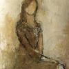 Woman in a Scarf 
14x11"
Mixed Media on Paper
