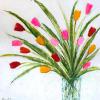 Tumbling Tulips
30x30"
mixed media on canvas